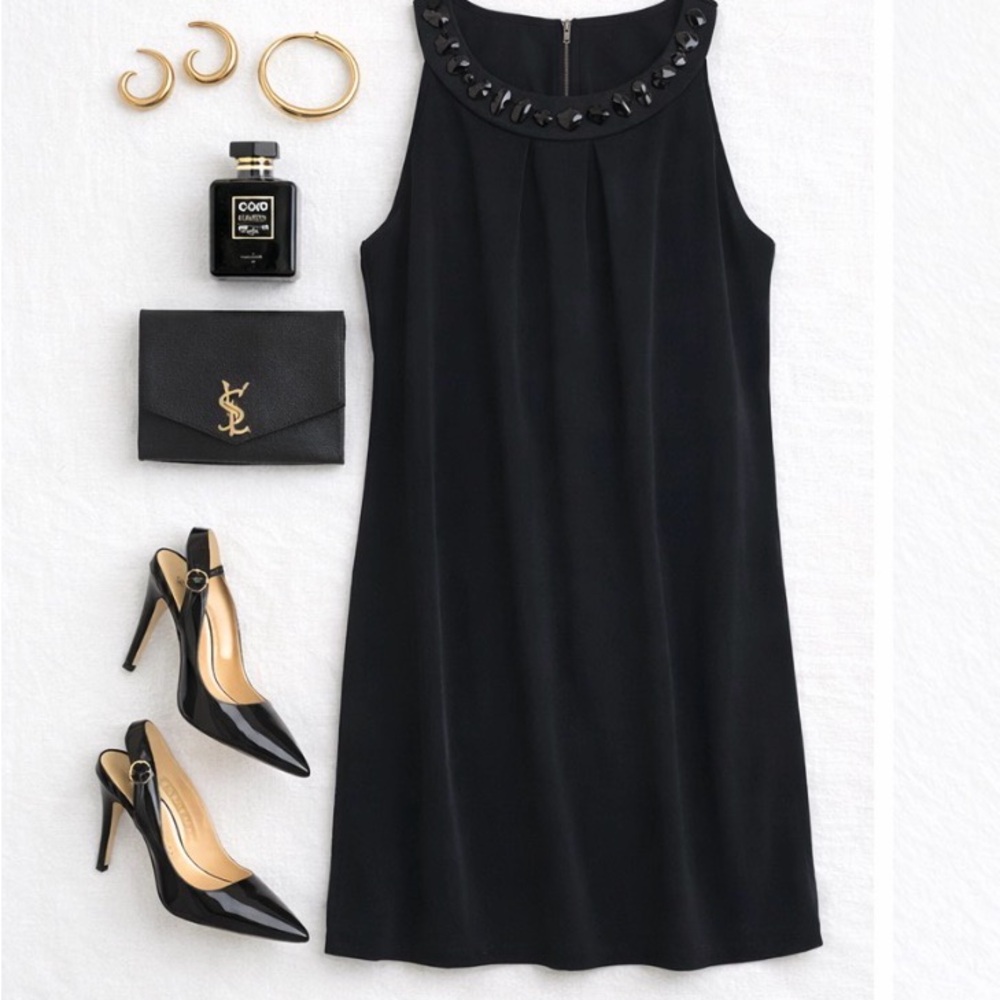 Reitmans Black Embellished Shift Dress – Size Large (Lined)